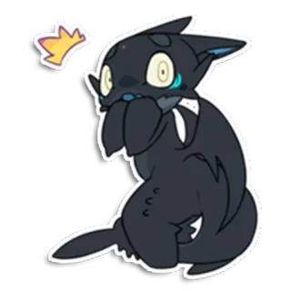 😖 imut, kartun, mahkota, binatang, kawaii, stiker whatsapp sticker