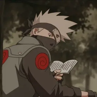 🥷 Kakashi Naruto anime, character, reading, ninja telegram sticker