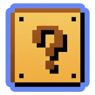 ❓ Point d'interrogation, Bloc, Pixel art, Gaming, Jeu vidéo, Mystère telegram sticker