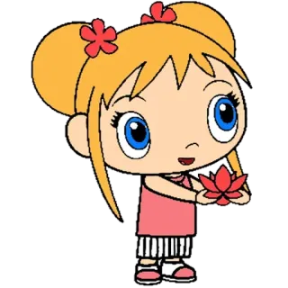 🌸 dibujo animado, chica, flor, lindo, rojo telegram sticker