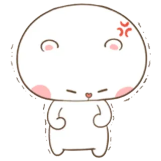 😔 boos, schattig, cartoon, emotie, personage telegram sticker