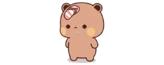 🔰 Bär, Aufkleber, süß, Cartoon, Pflaster, verletzt, traurig whatsapp sticker