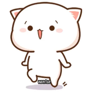 🍥 wontae Katze, kawaii, süß, Tier, Aufkleber telegram sticker