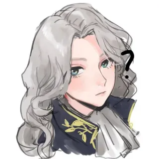 📷 anime, question mark, male, white hair, character, portrait telegram sticker