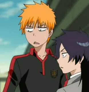 😕 Ichigo Kurosaki Bleach anime, bleach, ichigo, ichigo kurosaki, cartoon telegram sticker
