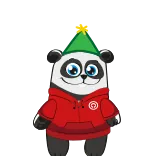 🥳 panda, animal, cute, cartoon, christmas whatsapp sticker