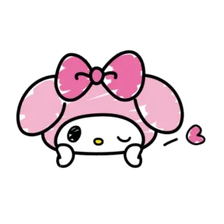 💒 My Melody My Melody, Sanrio, cute, cartoon, kawaii, character, pink, bow telegram sticker