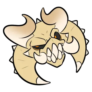 💀 skull, monster, fantasy, cartoon, creature, demon whatsapp sticker