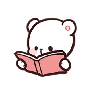 📖 niedźwiedź, czytanie, książka, słodki, kreskówka telegram sticker
