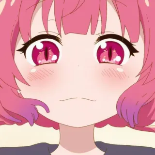 ☺️ Anime, Mädchen, Pinke Haare, Cartoon telegram sticker