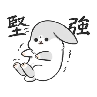 ✳️ 坚强 kelinci, imut, binatang, cina, kuat, kelinci, kartun telegram sticker