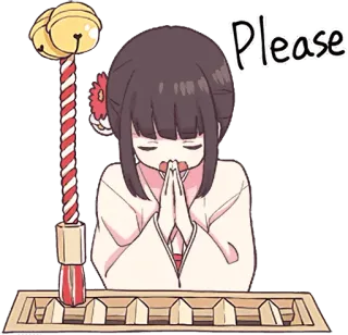🙏 Please anime, girl, pleading, prayer, begging telegram sticker