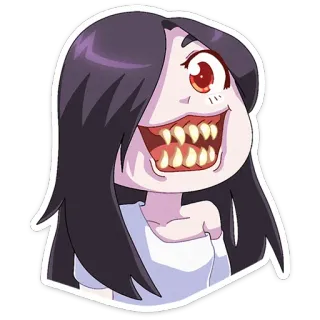 😤 Desenho animado, Terror, Monstro, Assustador, Mulher, Criatura telegram sticker