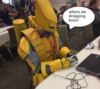 🎮 where we dropping boss? Gaming, Gamer, Wo landen wir?, Videospiel, Cosplay telegram sticker