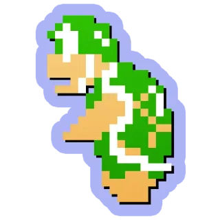 🐸 Koopa Troopa Super Mario Bros. Koopa Troopa, Super Mario Bros, jeu vidéo, tortue, pixel art telegram sticker