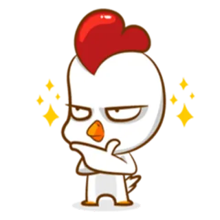 ✨ pollo, cartone animato, arrabbiato, uccello, carino, emoji, adesivo whatsapp sticker