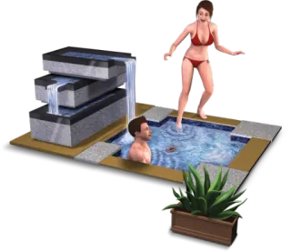 🏊 pool, woman, man, swimming, the sims, water telegram sticker
