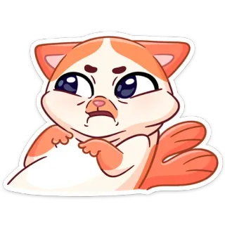 😕 Katze, Aufkleber, süß, orange, Tier, Cartoon, Haustier telegram sticker