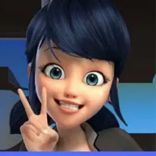 😁 Marinette Dupain-Cheng Miraculous: Tales of Ladybug & Cat Noir Dibujos animados, Paz, Personaje, Chica, Animado telegram sticker