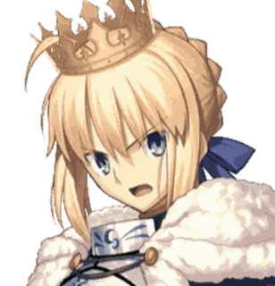 👑 Saber Fate/stay night อนิเมะ, มงกุฎ, ตัวละคร, เซเบอร์, Fate/stay night telegram sticker