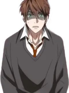 😰 Anime, Personaje, Masculino, Uniforme escolar, Preocupado, Chico anime telegram sticker