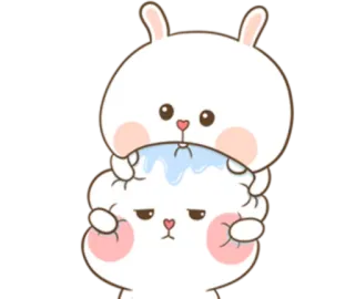 🐽 coelho, fofo, desenho animado, animal, kawaii, adesivo telegram sticker