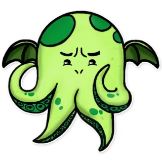 🤷 Cthulhu cthulhu, monstro, criatura, tentáculos, fantasia, mítico, lovecraft telegram sticker
