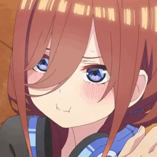 🐾 Miku Nakano The Quintessential Quintuplets Anime, Carina, Ragazza, Miku Nakano, The Quintessential Quintuplets, Cuffie, Arrossire telegram sticker