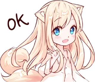 👌 ok โอเค, อนิเมะ, น่ารัก, ผู้หญิง, ตกลง telegram sticker