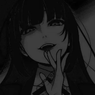 🖤 Yumeko Jabami Kakegurui 动漫, 漫画, 狂赌之渊, 蛇喰梦子 telegram sticker