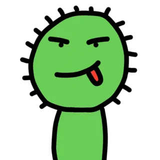 🦠 Dibujo animado, Personaje, Verde, Cara, Expresión, Pegatina telegram sticker