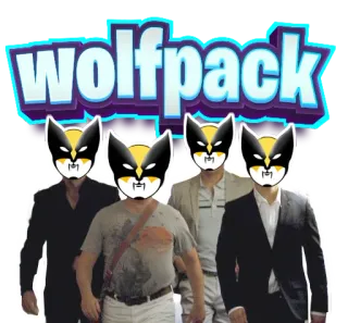😈 wolfpack wolfpack, team, group, masks, cartoon telegram sticker