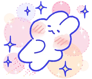 😊 lapin, mignon, kawaii, dessin animé, animal, autocollant telegram sticker