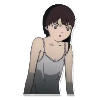 😧 Lain Iwakura Serial Experiments Lain anime, girl, lain iwakura, serial experiments lain telegram sticker