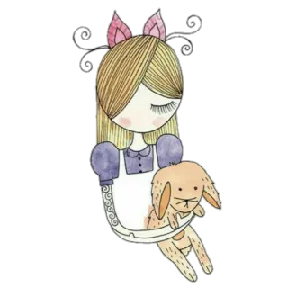 🐰 Alice Alice in Wonderland Alice, Paese delle Meraviglie, Coniglio, Fantasy, Carino, Cartone animato telegram sticker