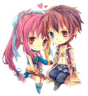 💑 Аниме, Мультфильмы, Персонажи, Милый, Любовь, Пара telegram sticker
