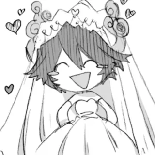 👰 anime, wedding, bride, dress, hearts, cute, manga whatsapp sticker