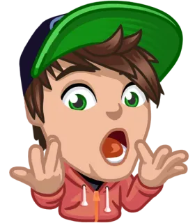😮 dessin animé, garçon, doigt d'honneur, geste obscène telegram sticker