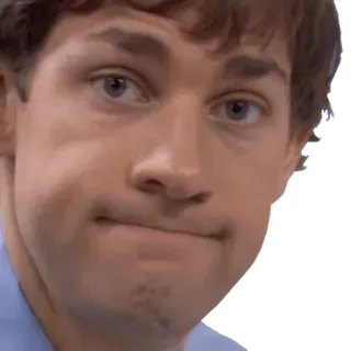 😕 Jim Halpert The Office 짐 핼퍼트, 오피스, 웃음, 밈, TV 프로그램, 웃긴 telegram sticker