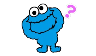 ❓ Cookie Monster Sesame Street คุกกี้มอนสเตอร์, เซซามีสตรีท, คำถาม, การ์ตูน, มัพเพ็ต, สีน้ำเงิน telegram sticker
