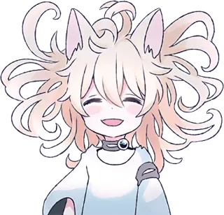 ☺️ anime girl, cat ears, cute, kawaii, cartoon telegram sticker
