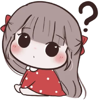 🍥 милый, девочка, вопросительный знак, чиби, аниме, каваий whatsapp sticker