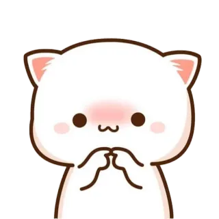 💈 Katze, niedlich, kawaii, erröten, weiß, Tier telegram sticker