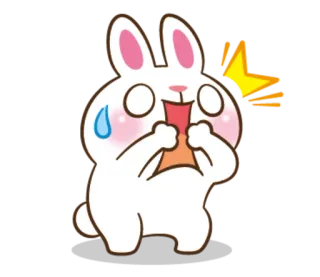😱 кролик, зайчик, мультик, милый, шок, удивление, животное, кавай whatsapp sticker