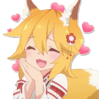 @Lolityt Заботливая лиса Сэнко-сан telegram stickers