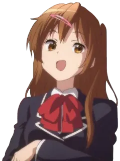 😏 Anime, Chica, Uniforme escolar, Dibujo animado, Lindo, Personaje, Ilustración whatsapp sticker