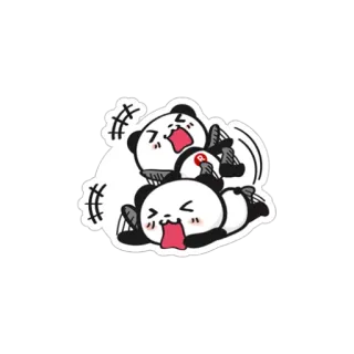 😂 パンダ, かわいい, 漫画, 動物, カワイイ, 面白い, 表情, 積み重ね telegram sticker