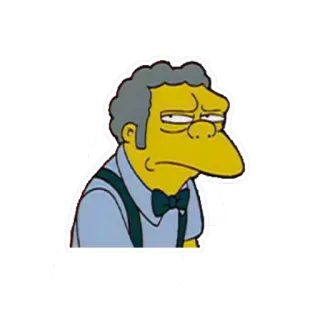 🤔 Moe Szyslak The Simpsons Moe, Simpsons, dessin animé, autocollant, personnage, animation whatsapp sticker