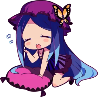 😪 Anime, Manga, Kawaii, Chibi, Lucu, Kupu-kupu, Wanita, Gadis telegram sticker