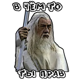 🤔 Gandalf Lord of the Rings В чем-то ты прав Gandalf, Seigneur des Anneaux, magicien, russe, accord, sagesse telegram sticker
